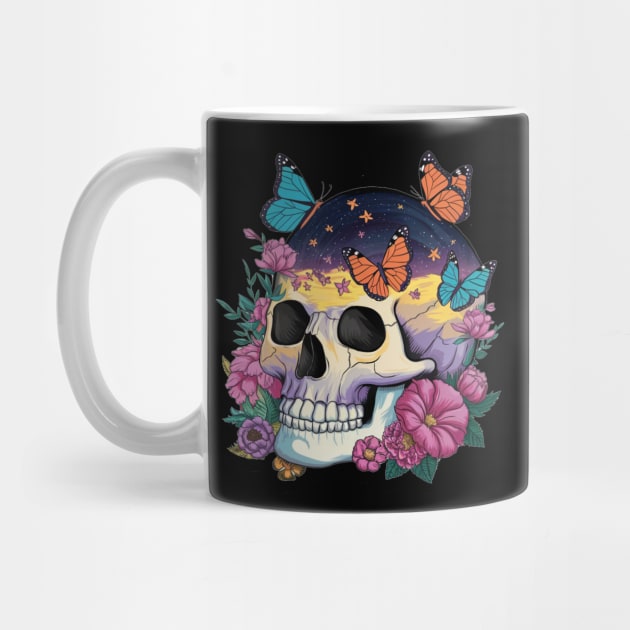 Floral Skull: Beauty and Darkness in Harmony by Steve
